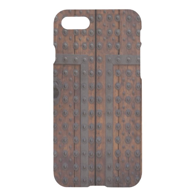 Old Wooden Door With Black Metal Reinforcements Uncommon iPhone Case (Back)