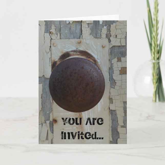 Old Wooden Door, You Are Invited... Invitation (Front)