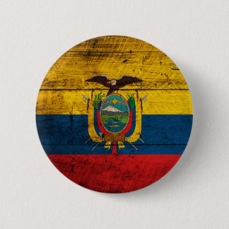 Old Wooden Ecuador Flag Button