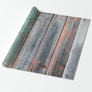 Old wooden fence painted in different color, trend wrapping paper