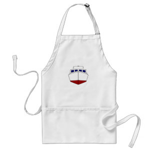 Old Wooden Fishing Boat - Cabin Cruiser Adult Apron