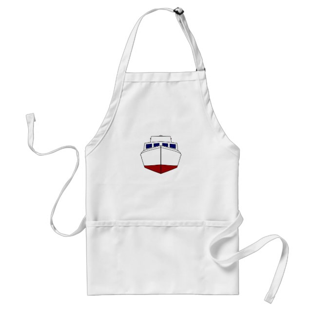 Old Wooden Fishing Boat - Cabin Cruiser Adult Apron (Front)