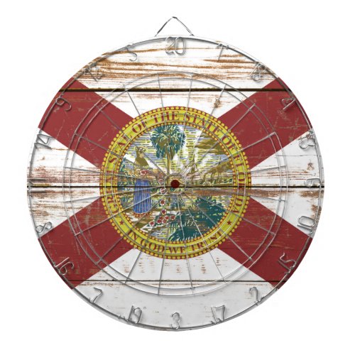 Old Wooden Florida State Flag Dart Board