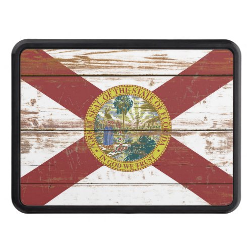 Old Wooden Florida State Flag Hitch Cover
