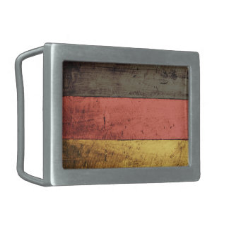 Old Wooden Germany Flag Belt Buckle