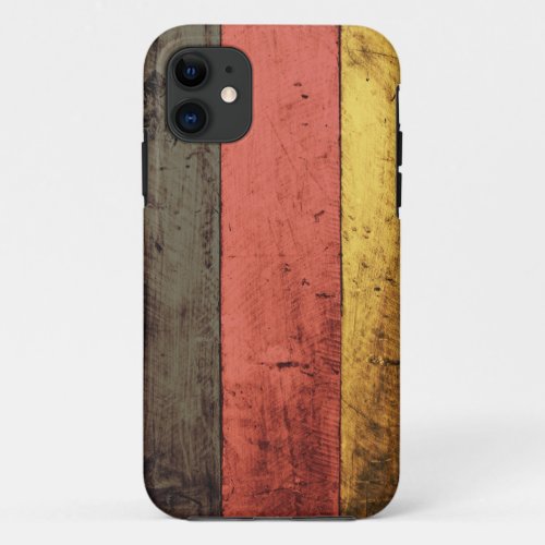 Old Wooden Germany Flag iPhone 11 Case