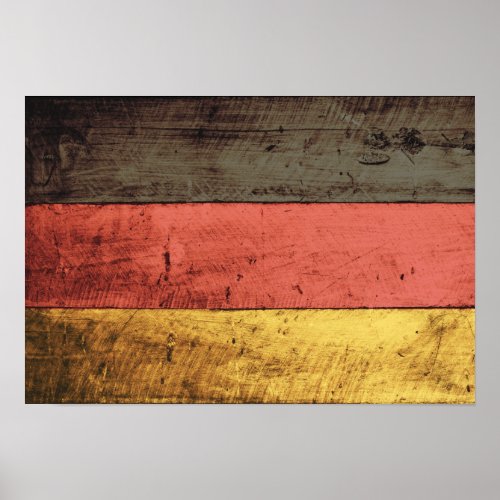 Old Wooden Germany Flag Poster