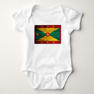 Old Wooden Grenada Flag Baby Bodysuit