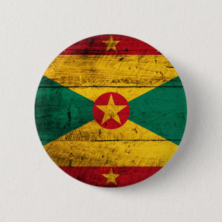 Old Wooden Grenada Flag Pinback Button