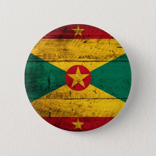 Old Wooden Grenada Flag Pinback Button