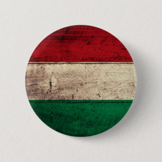 Old Wooden Hungary Flag Button