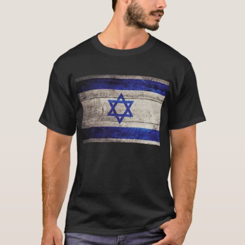 Old Wooden Israel Flag T_Shirt