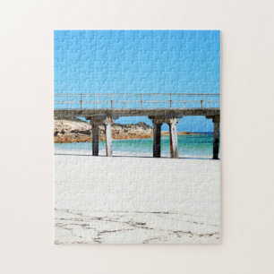 Old Wooden Jetty On White Beach Sand, Jigsaw Puzzle