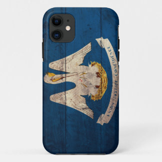 Old Wooden Louisiana Flag; iPhone 11 Case