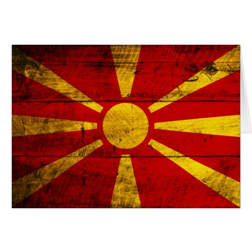 Old Wooden Macedonia Flag