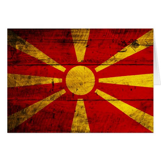Old Wooden Macedonia Flag (Front Horizontal)