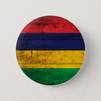 Old Wooden Mauritius Flag Button by FlagWare at Zazzle