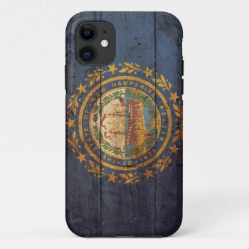 Old Wooden New Hampshire Flag; Iphone 11 Case by FlagWare at Zazzle