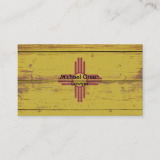 Old Wooden New Mexico State Flag Business Card