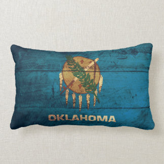 Old Wooden Oklahoma Flag; Lumbar Pillow