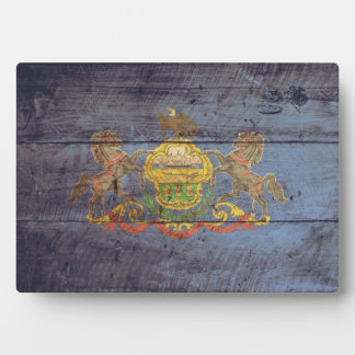 Old Wooden Pennsylvania Flag; Plaque
