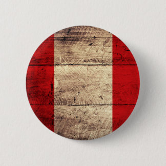 Old Wooden Peru Flag Button