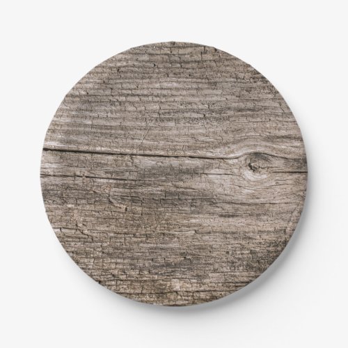 Old wooden planks paper plates