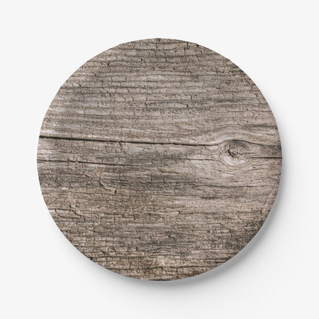 Old wooden planks paper plates (Front)