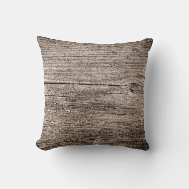 Old wooden planks throw pillow (Front)