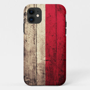 Old Wooden Poland Flag iPhone 11 Case
