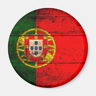 Old Wooden Portugal Flag Magnet