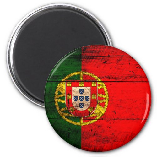 Old Wooden Portugal Flag Magnet