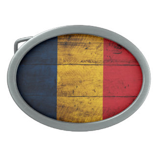 Old Wooden Romania Flag Belt Buckle