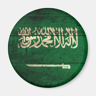 Old Wooden Saudi Arabia Flag Magnet