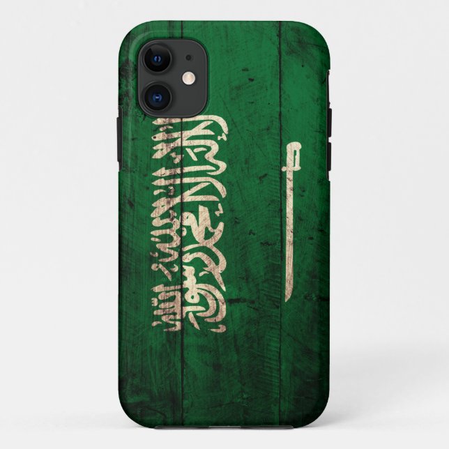 Old Wooden Saudi Flag Case-Mate iPhone Case (Back)