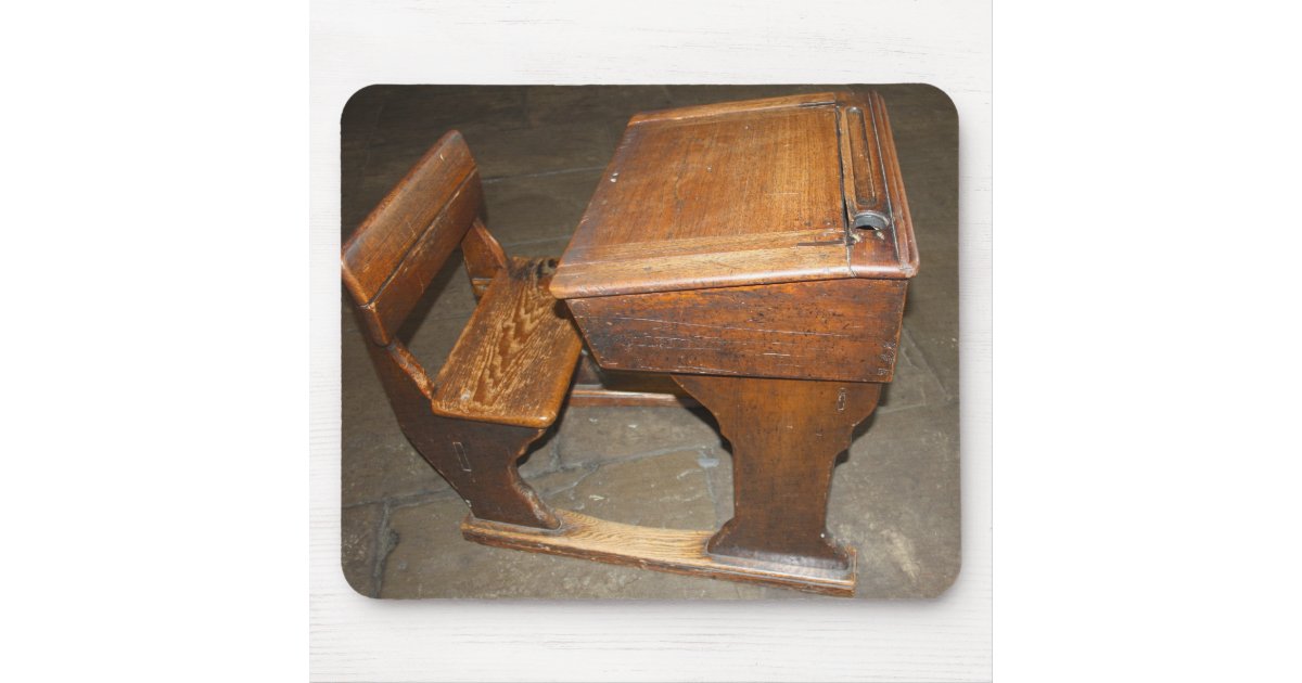 Old Wooden School Desk And Chair Mouse Pad Zazzle Com