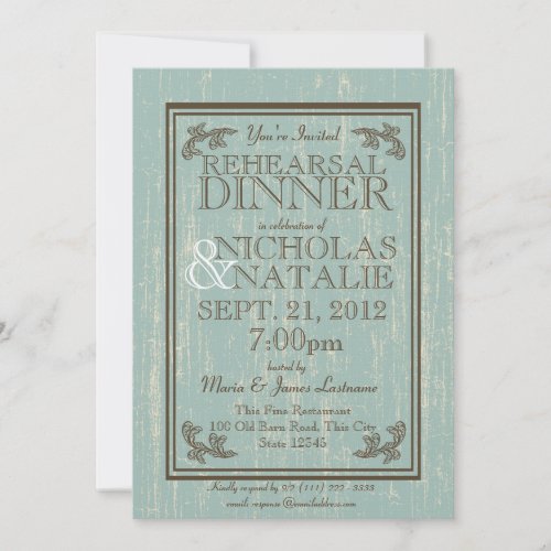 Old Wooden Sign 5 x 7 Rehearsal Dinner Invitation