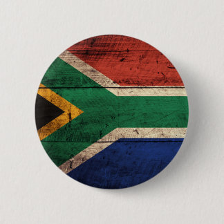 Old Wooden South Africa Flag Pinback Button
