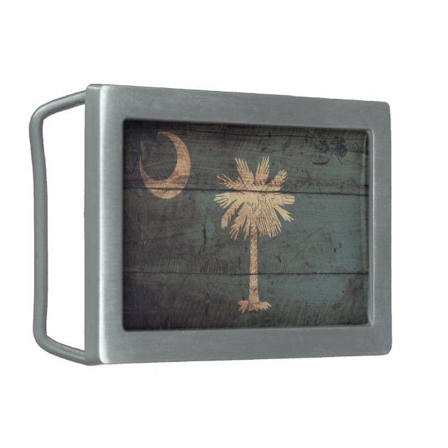 South Carolna Flag Belt Buckle -SOLD METAL- Choose Copper, Brass