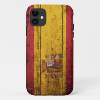 Old Wooden Spain Flag iPhone 11 Case