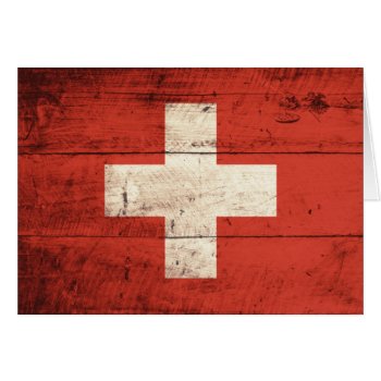 Old Wooden Swiss Flag by FlagWare at Zazzle