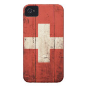 Old Wooden Swiss Flag Case-Mate iPhone Case (Back)
