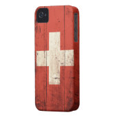 Old Wooden Swiss Flag Case-Mate iPhone Case (Back Left)
