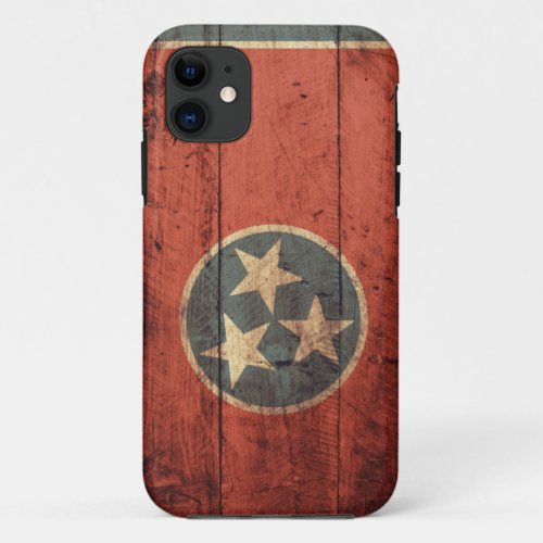 Old Wooden Tennessee Flag iPhone 11 Case