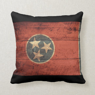 Old Wooden Tennessee Flag Throw Pillow