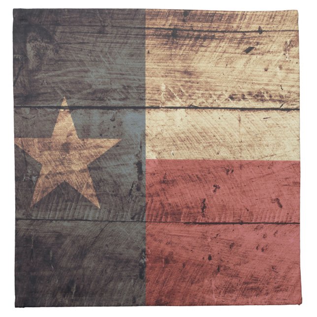 Old Wooden Texas Flag; Napkin (Front)