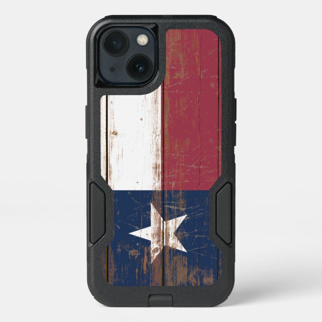 Old Wooden Texas State Flag Otterbox iPhone Case (Back)