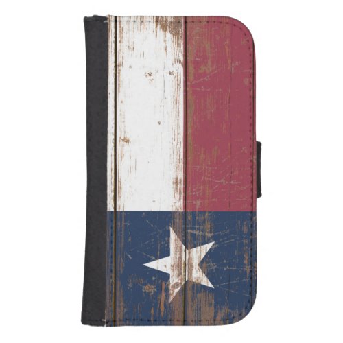 Old Wooden Texas State Flag Galaxy S4 Wallet Case