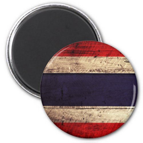 Old Wooden Thailand Flag Magnet