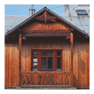 Old wooden traditional house accommodation, ancien faux canvas print